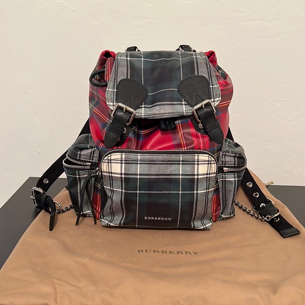 Burberry plaid backpack, almost new